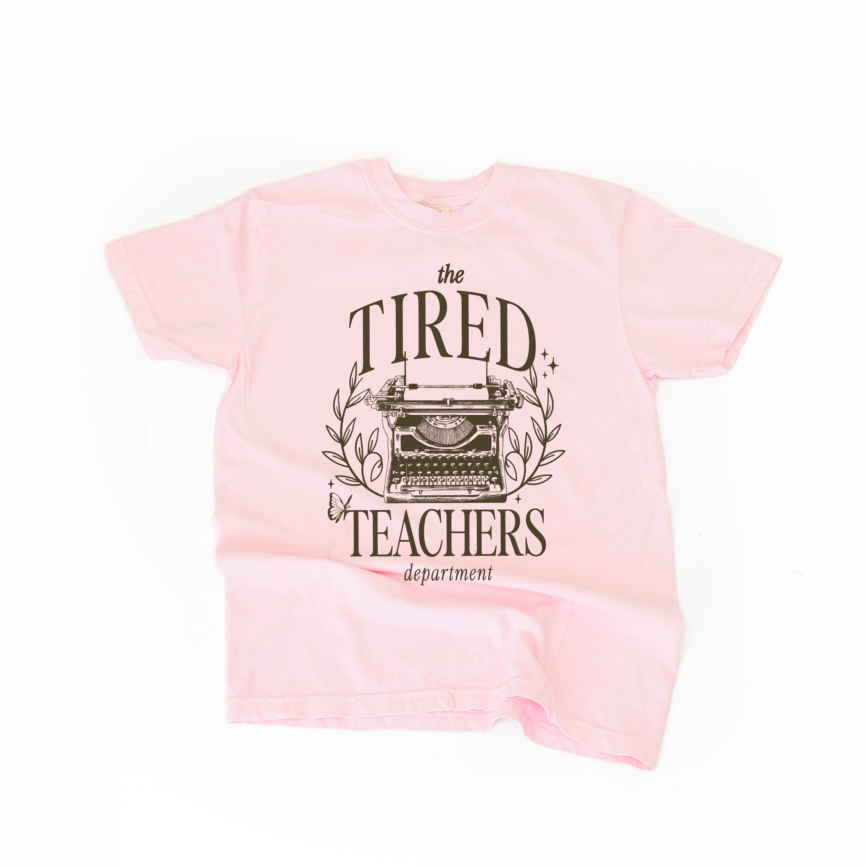 TEACHER - THE TIRED TEACHERS DEPARTMENT - Short Sleeve Comfort Colors Little Mama Shirt Shop LLC