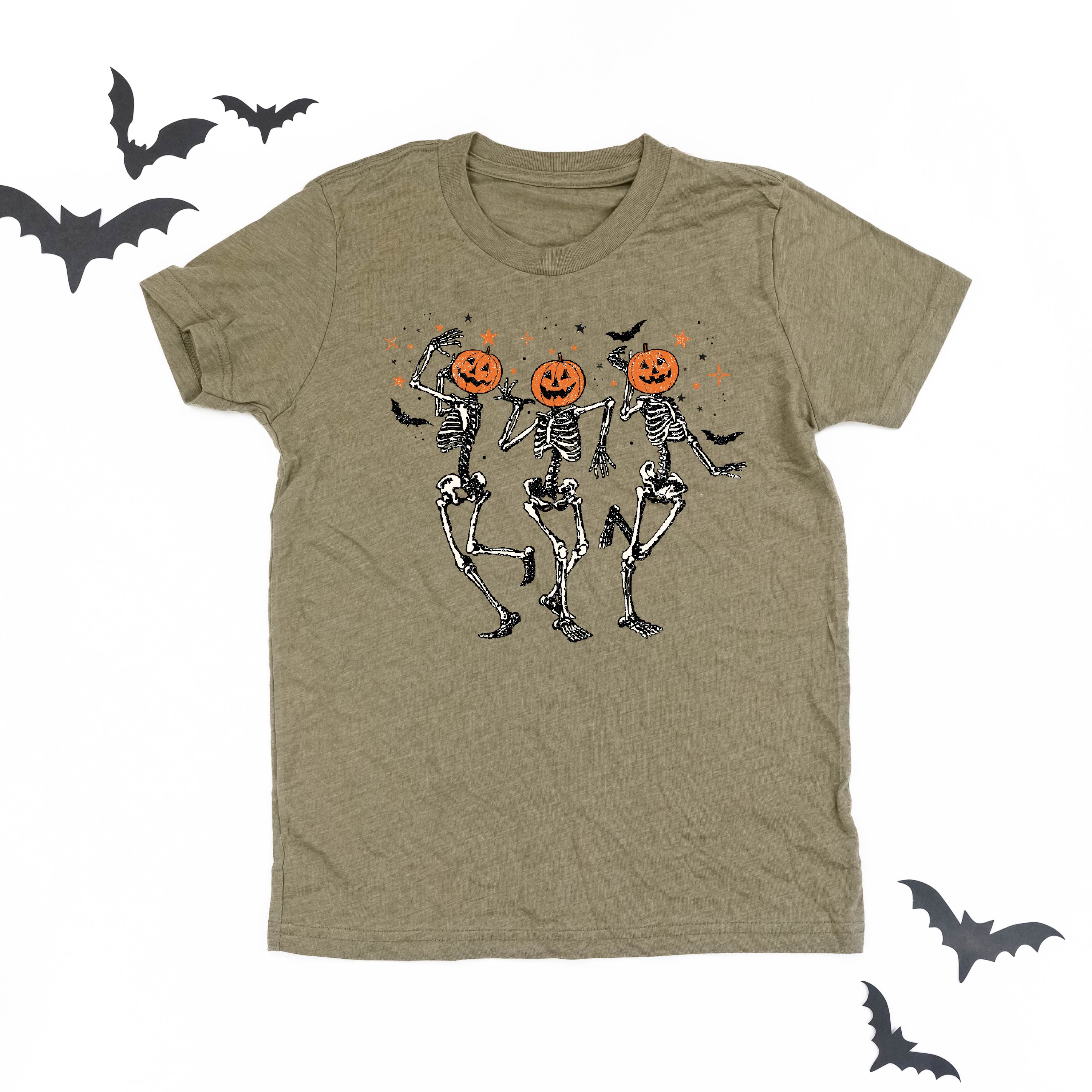 Pumpkin Head Dancing Skellies - Child Tee Little Mama Shirt Shop