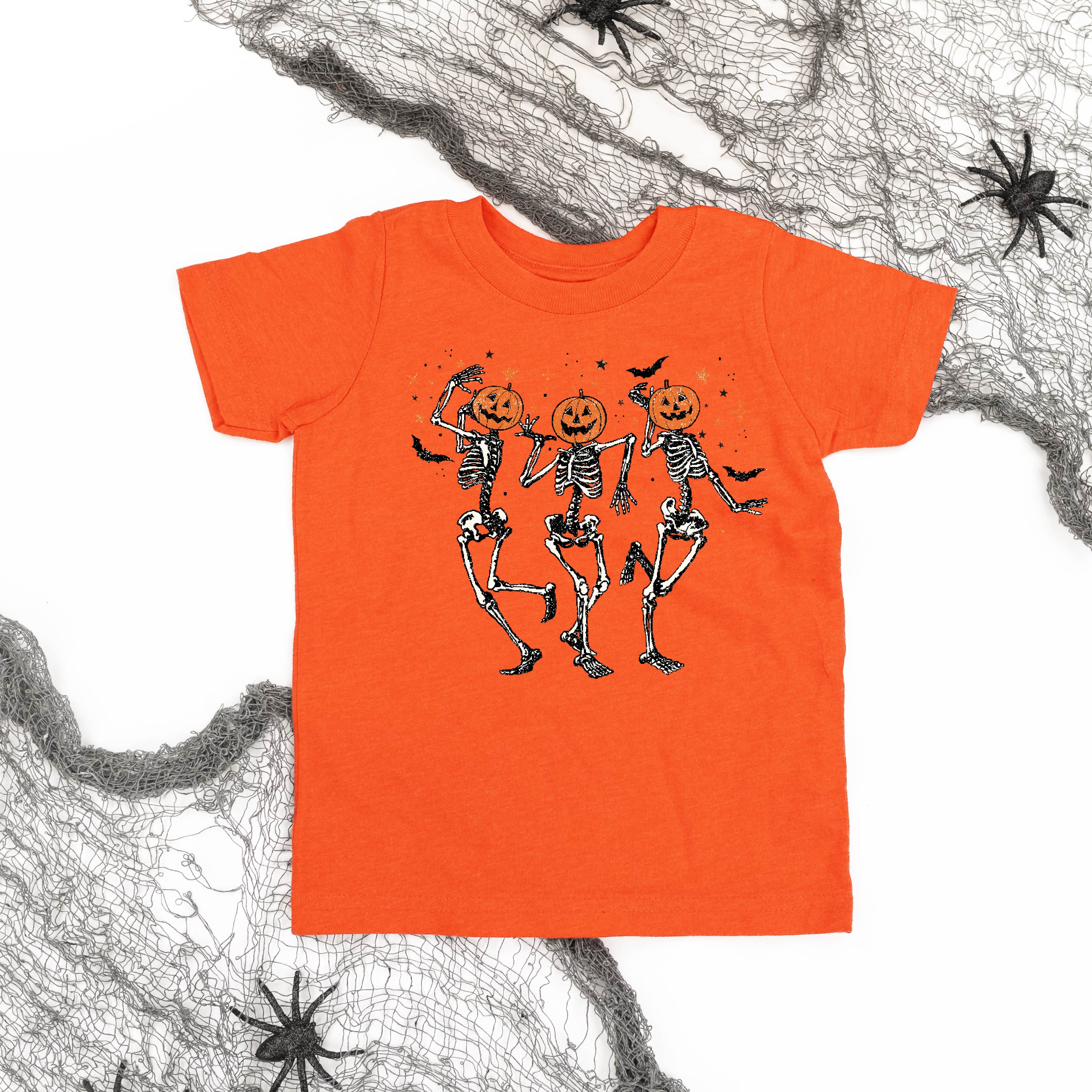 Pumpkin Head Dancing Skellies - Child Tee Little Mama Shirt Shop