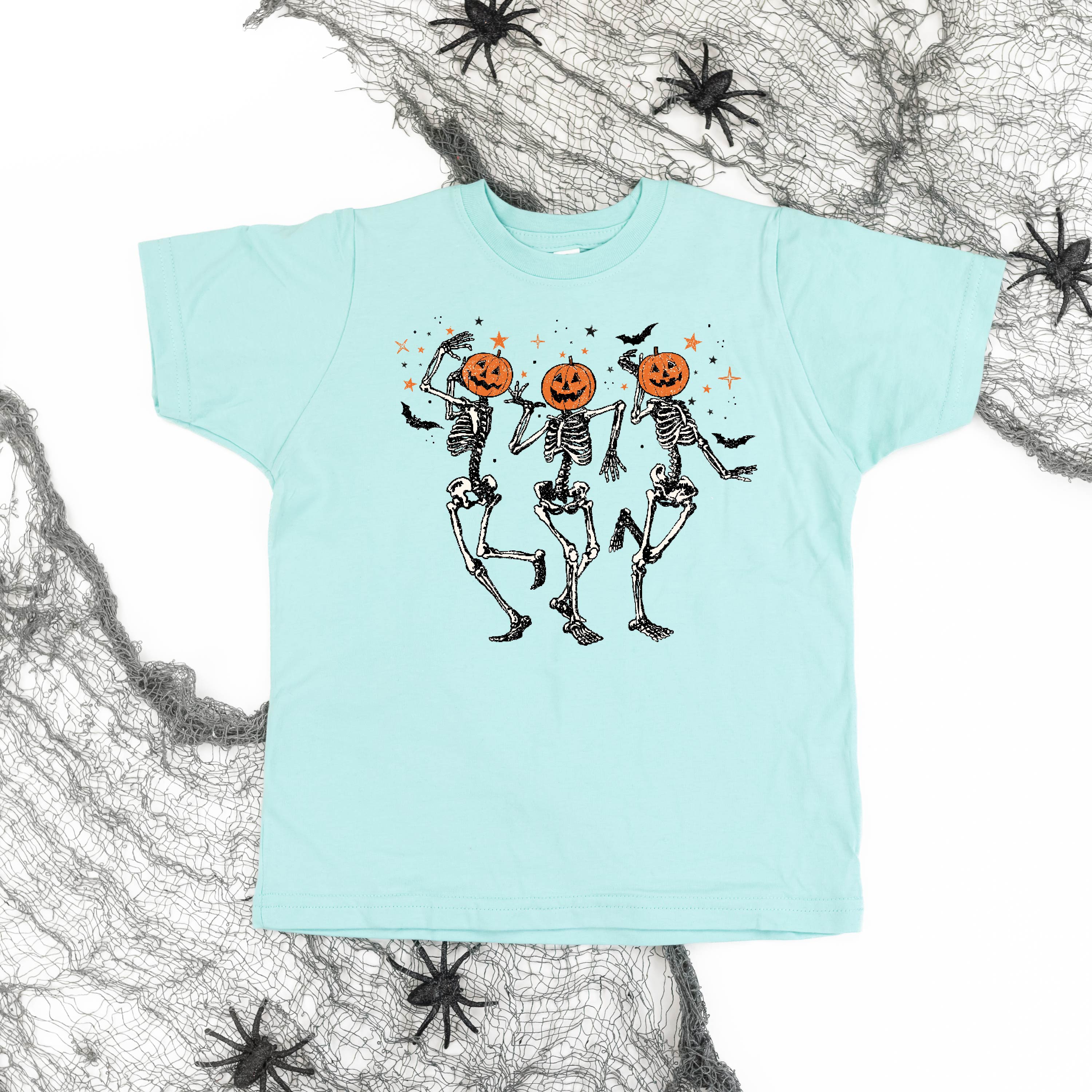 Pumpkin Head Dancing Skellies - Child Tee Little Mama Shirt Shop