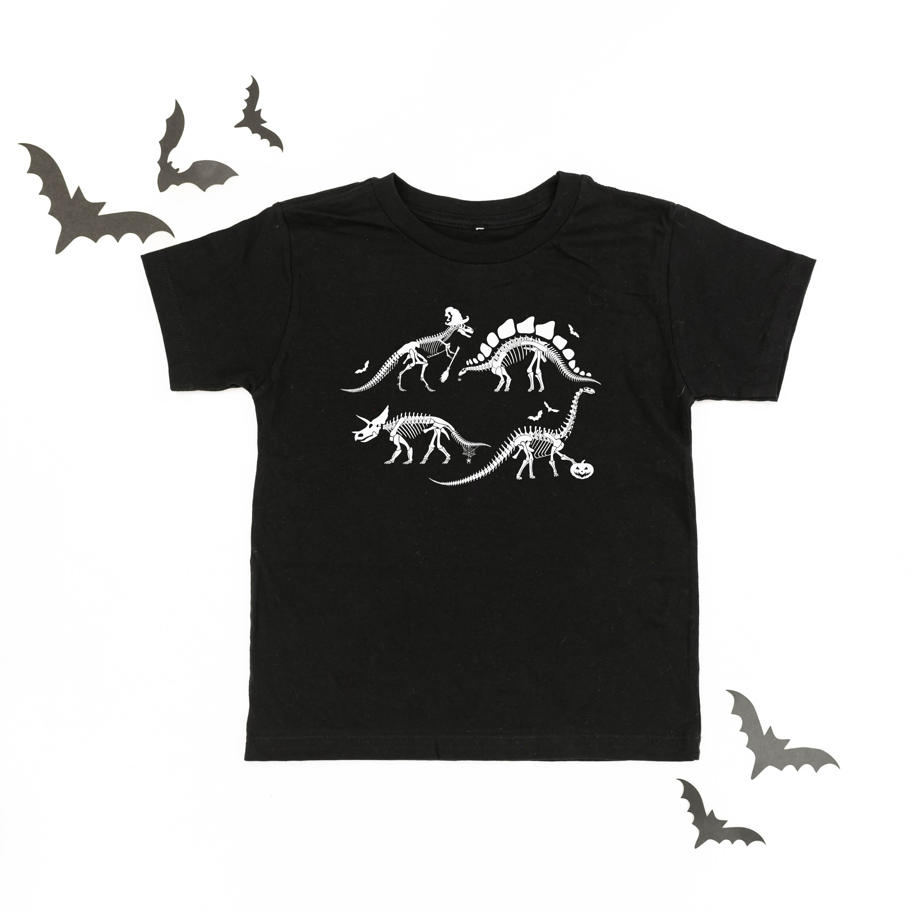Four Dinosaur Skeletons - Child Tee Little Mama Shirt Shop