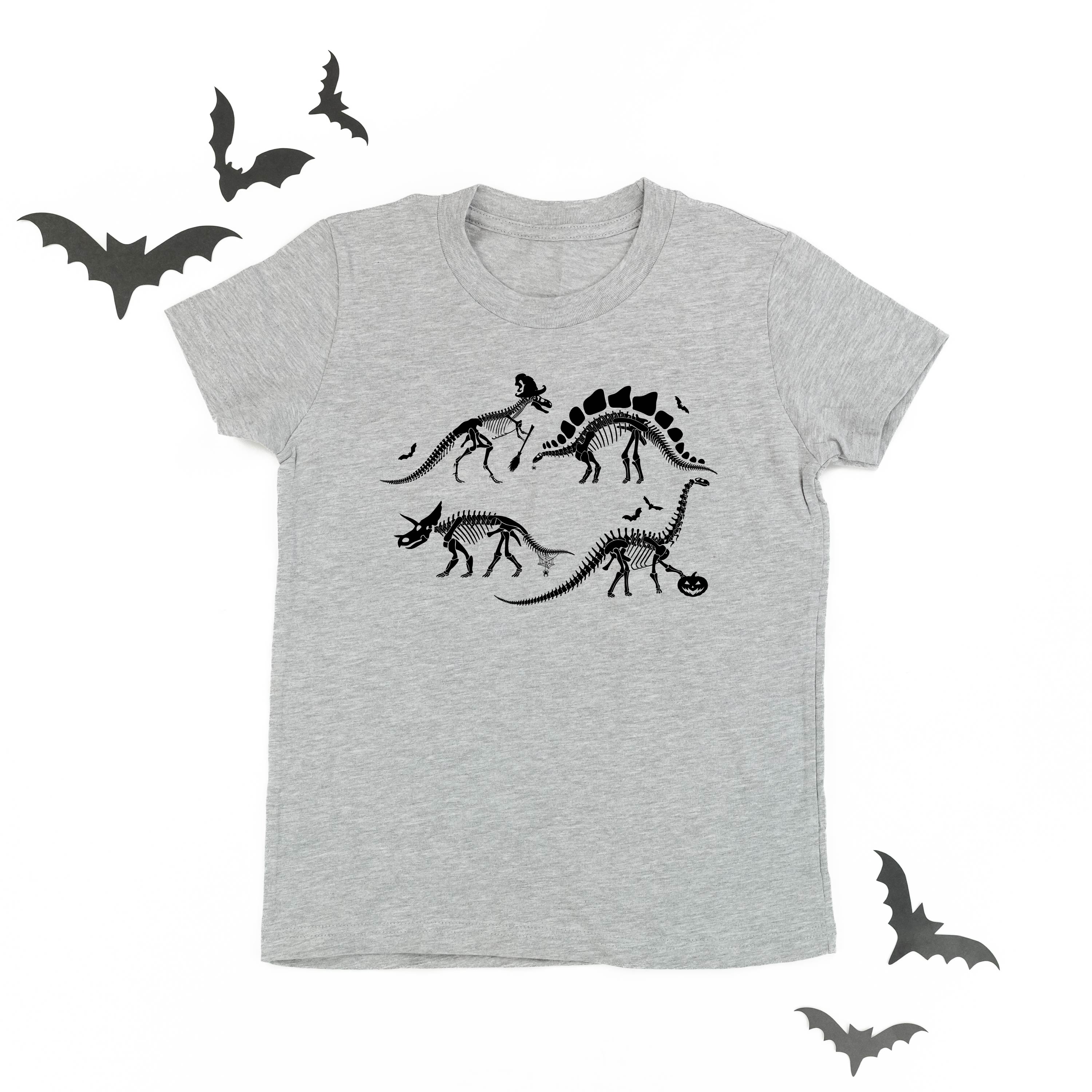 Four Dinosaur Skeletons - Child Tee Little Mama Shirt Shop
