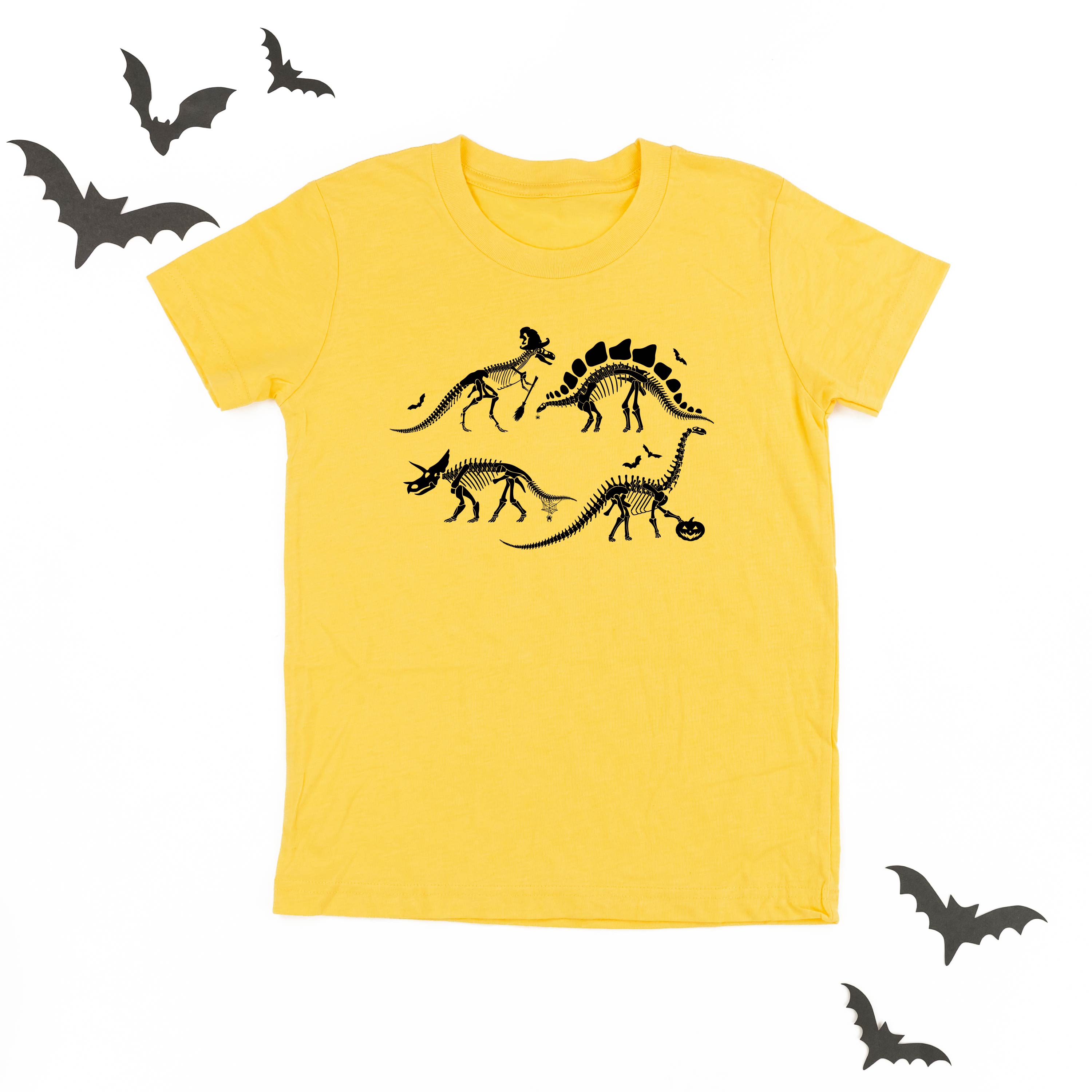 Four Dinosaur Skeletons - Child Tee Little Mama Shirt Shop