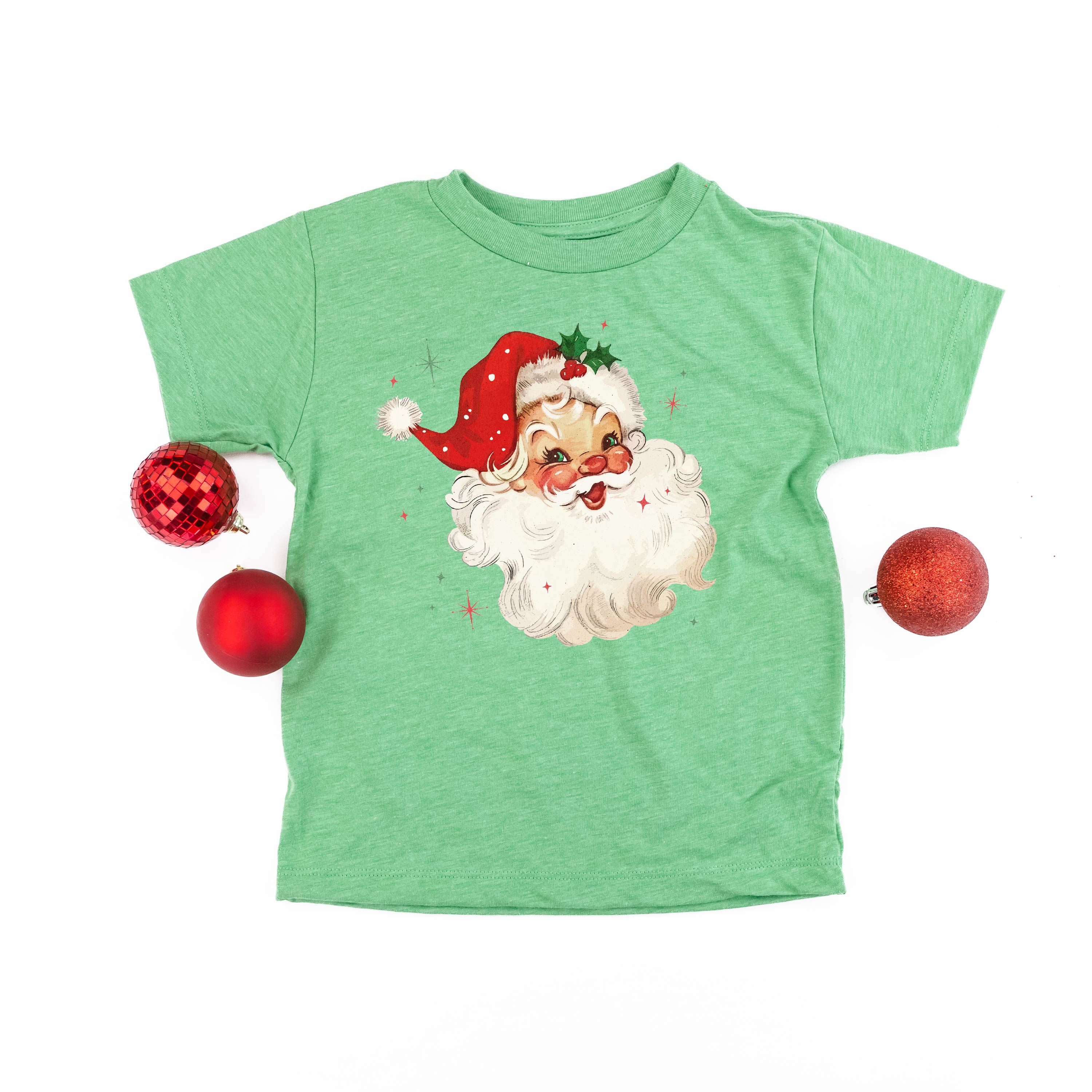 short_sleeve_kids_tees_watercolor_Santa_little_mama_shirt_shop