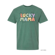 Bubble Letters & Stars Lucky Mama - Comfort Colors Tee Little Mama Shirt Shop