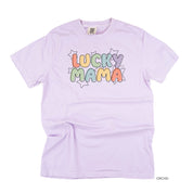 Bubble Letters & Stars Lucky Mama - Comfort Colors Tee Little Mama Shirt Shop