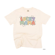 Bubble Letters & Stars Lucky Mama - Comfort Colors Tee Little Mama Shirt Shop