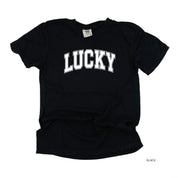 Lucky - Varsity Outline - Comfort Colors Tee Little Mama Shirt Shop