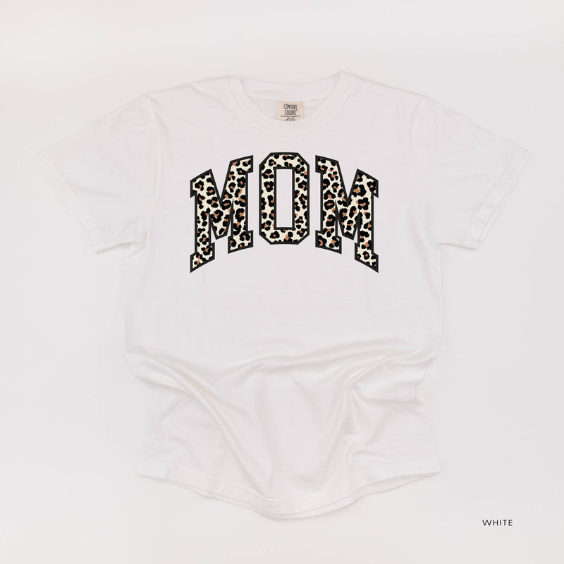 Mom (Varsity Leopard) - Comfort Colors Tee