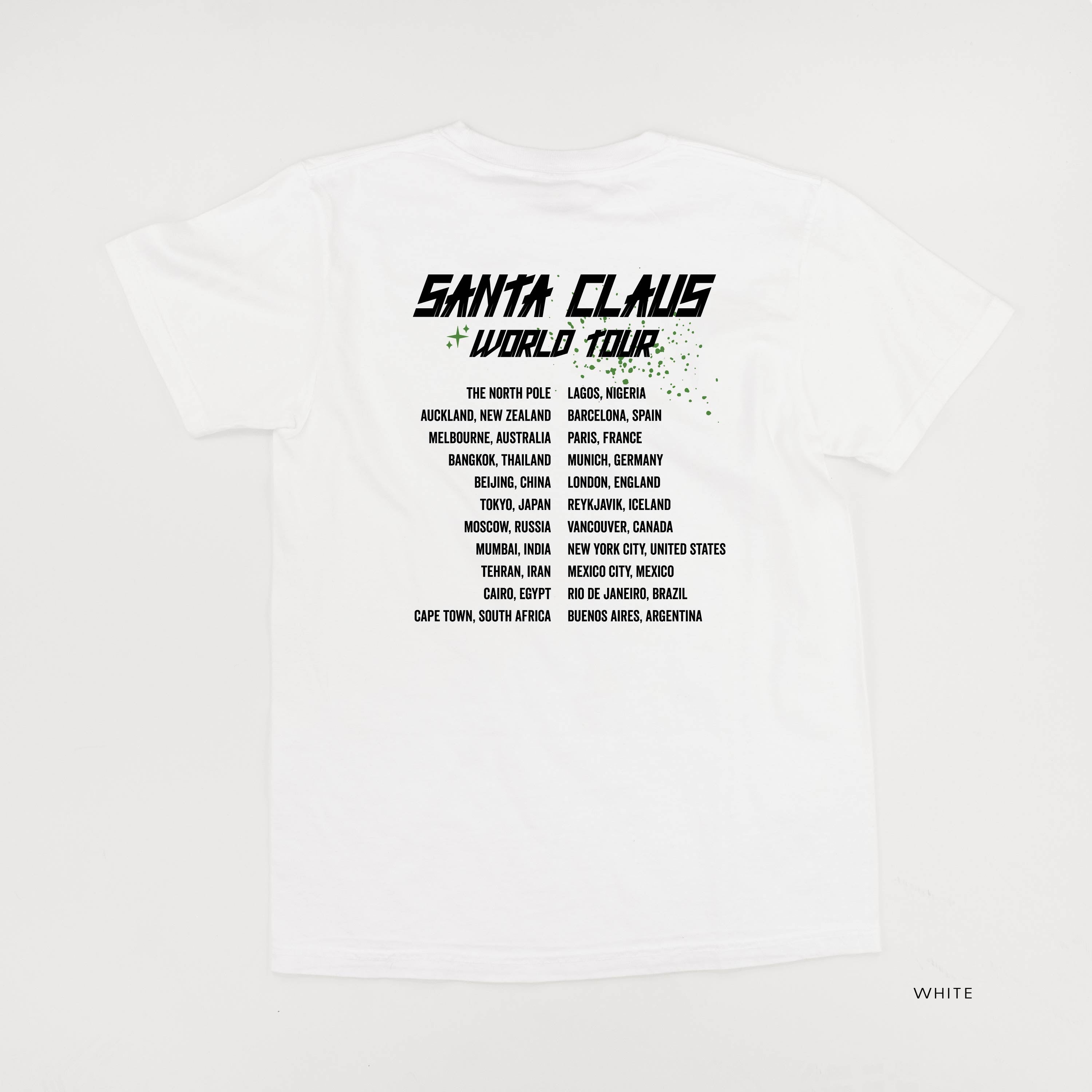 Santa Claus World Tour (f&b) - Comfort Colors Tee Little Mama Shirt Shop