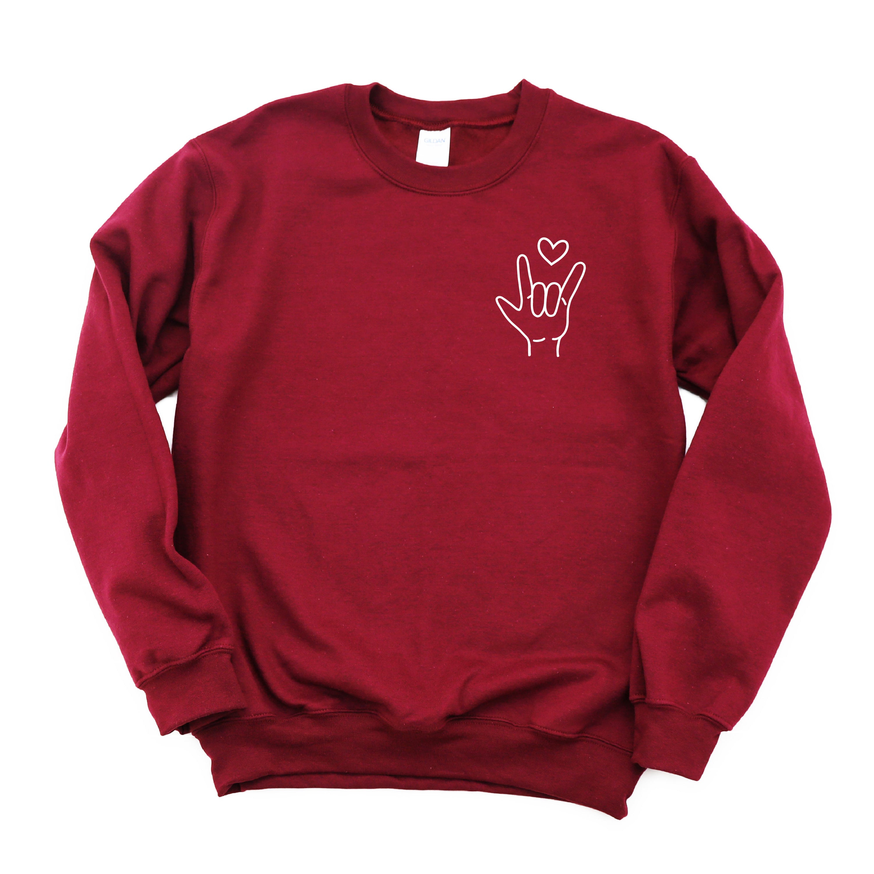 Sign Language - I Love You (pocket) - BASIC Fleece Little Mama Shirt Shop LLC