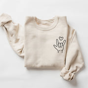 Sign Language - I Love You (pocket) - BASIC Fleece Little Mama Shirt Shop LLC