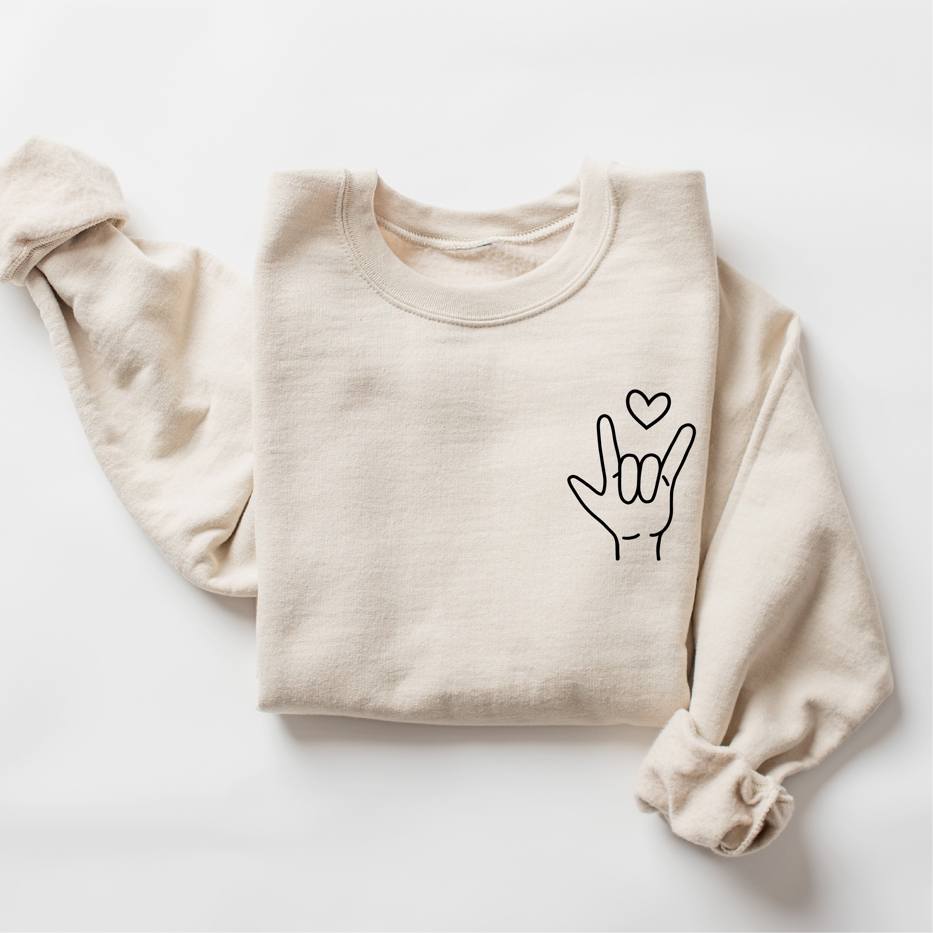 Sign Language - I Love You (pocket) - BASIC Fleece Little Mama Shirt Shop LLC