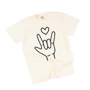 Sign Language - I Love You - Comfort Colors Tee Little Mama Shirt Shop