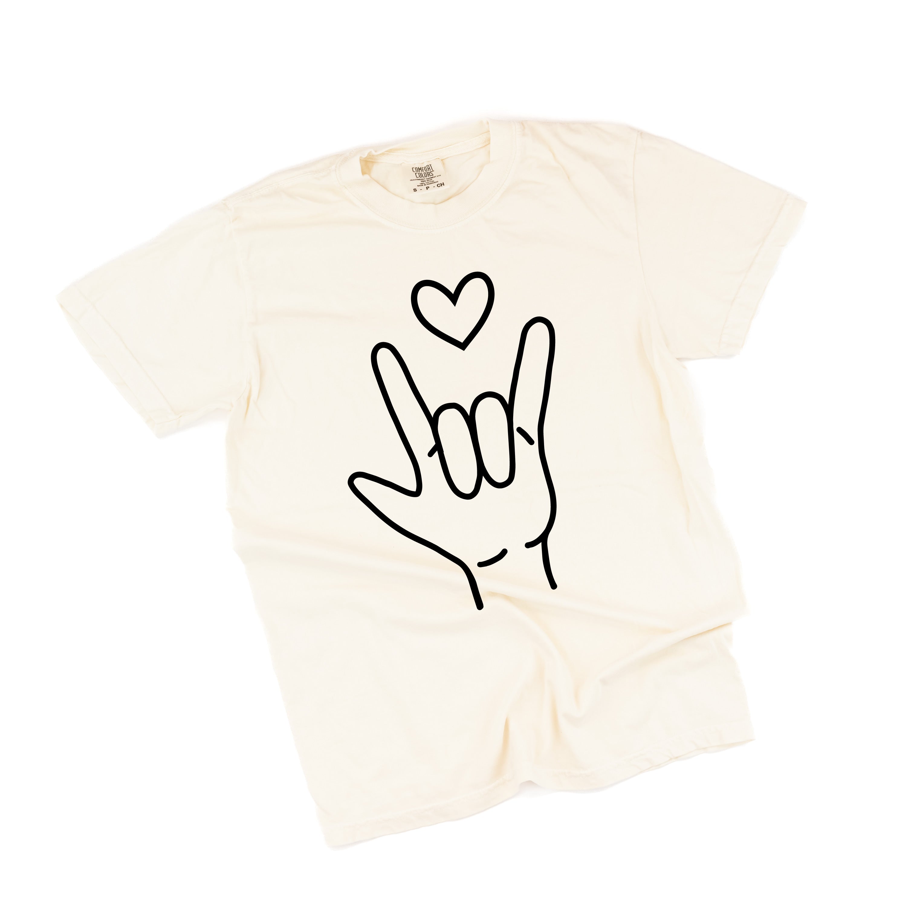 Sign Language - I Love You - Comfort Colors Tee Little Mama Shirt Shop