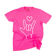 Sign Language - I Love You - Comfort Colors Tee Little Mama Shirt Shop