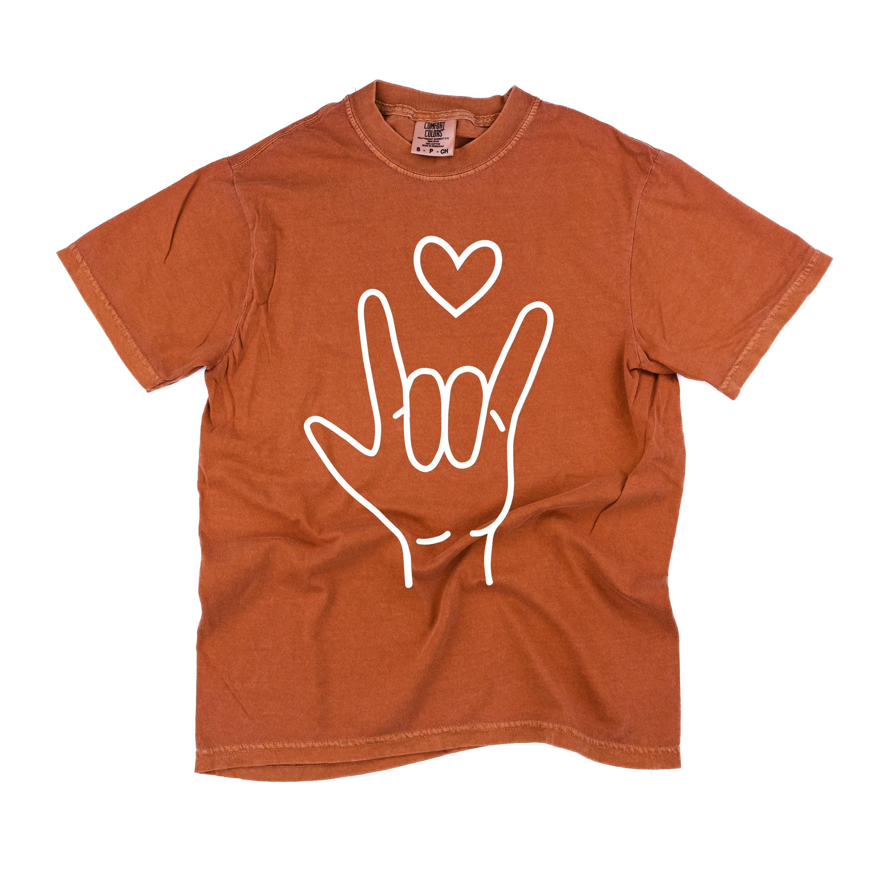 Sign Language - I Love You - Comfort Colors Tee Little Mama Shirt Shop