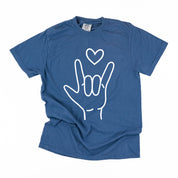 Sign Language - I Love You - Comfort Colors Tee Little Mama Shirt Shop