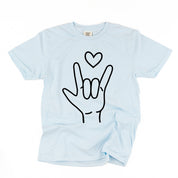 Sign Language - I Love You - Comfort Colors Tee Little Mama Shirt Shop