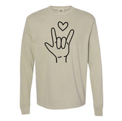 Sign Language - I Love You - LONG SLEEVE Comfort Colors Tee Little Mama Shirt Shop