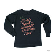 Simply Havin' A Wonderful Christmas Time - Child LONG SLEEVE Tee Little Mama Shirt Shop