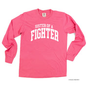 Sister of a Fighter - Varsity - LONG SLEEVE COMFORT COLORS TEE Little Mama Shirt Shop