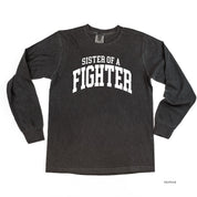 Sister of a Fighter - Varsity - LONG SLEEVE COMFORT COLORS TEE Little Mama Shirt Shop