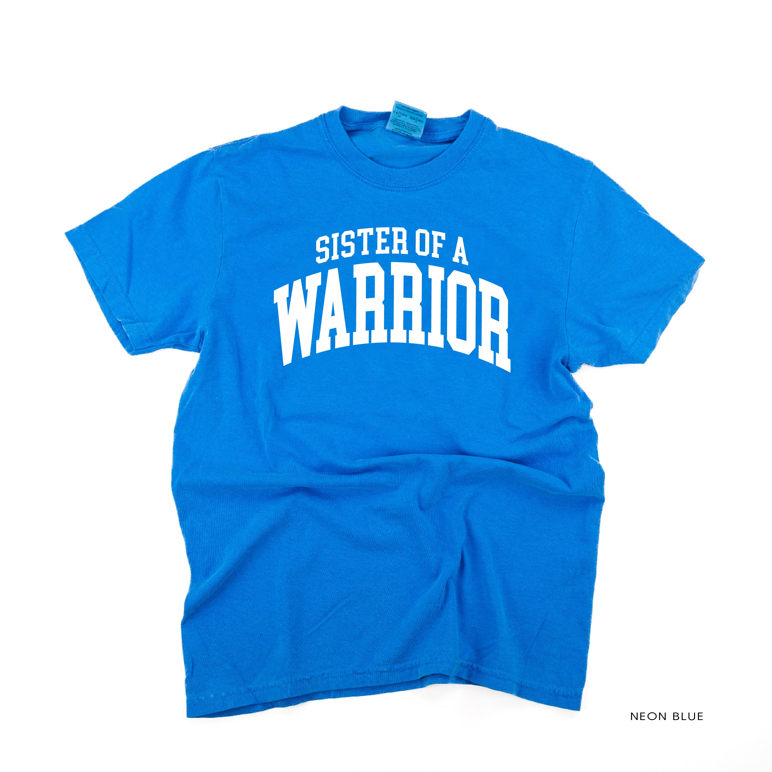 Sister of a Warrior - Varsity - SHORT SLEEVE COMFORT COLORS TEE Little Mama Shirt Shop