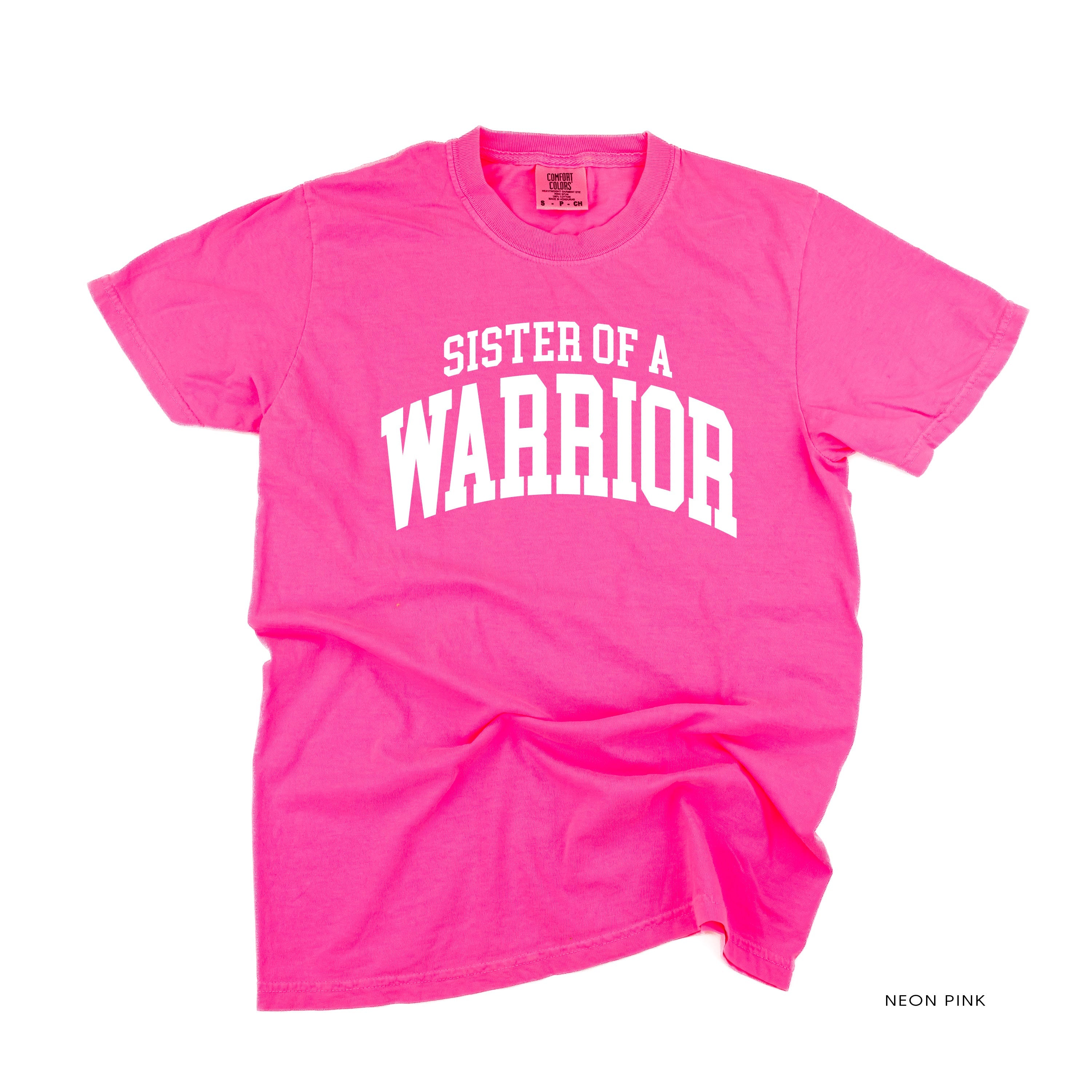 Sister of a Warrior - Varsity - SHORT SLEEVE COMFORT COLORS TEE Little Mama Shirt Shop
