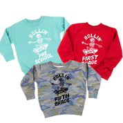 Skateboarding Skelly - Rollin' Into (Choose Your Grade) - Child Sweater Little Mama Shirt Shop