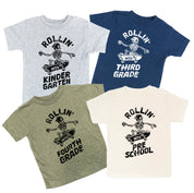 Skateboarding Skelly - Rollin' Into (Choose Your Grade) - Child Tee Little Mama Shirt Shop
