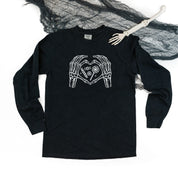 Skeleton Heart Hands - Long Sleeve Comfort Colors Tee Little Mama Shirt Shop