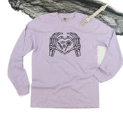 Skeleton Heart Hands - Long Sleeve Comfort Colors Tee Little Mama Shirt Shop
