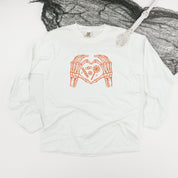 Skeleton Heart Hands - Long Sleeve Comfort Colors Tee Little Mama Shirt Shop