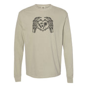 Skeleton Heart Hands - Long Sleeve Comfort Colors Tee Little Mama Shirt Shop