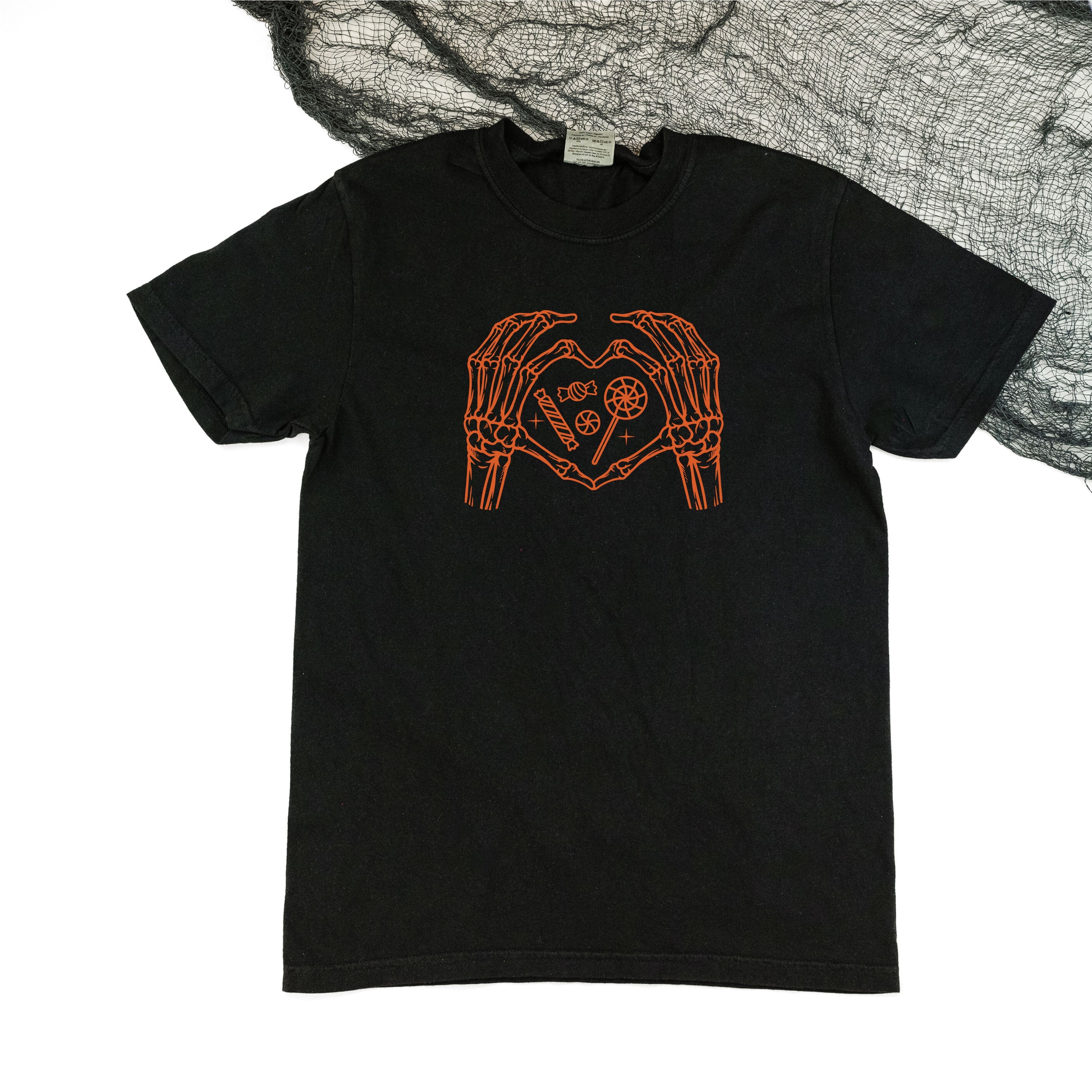 Skeleton Heart Hands - Comfort Colors Tee Little Mama Shirt Shop
