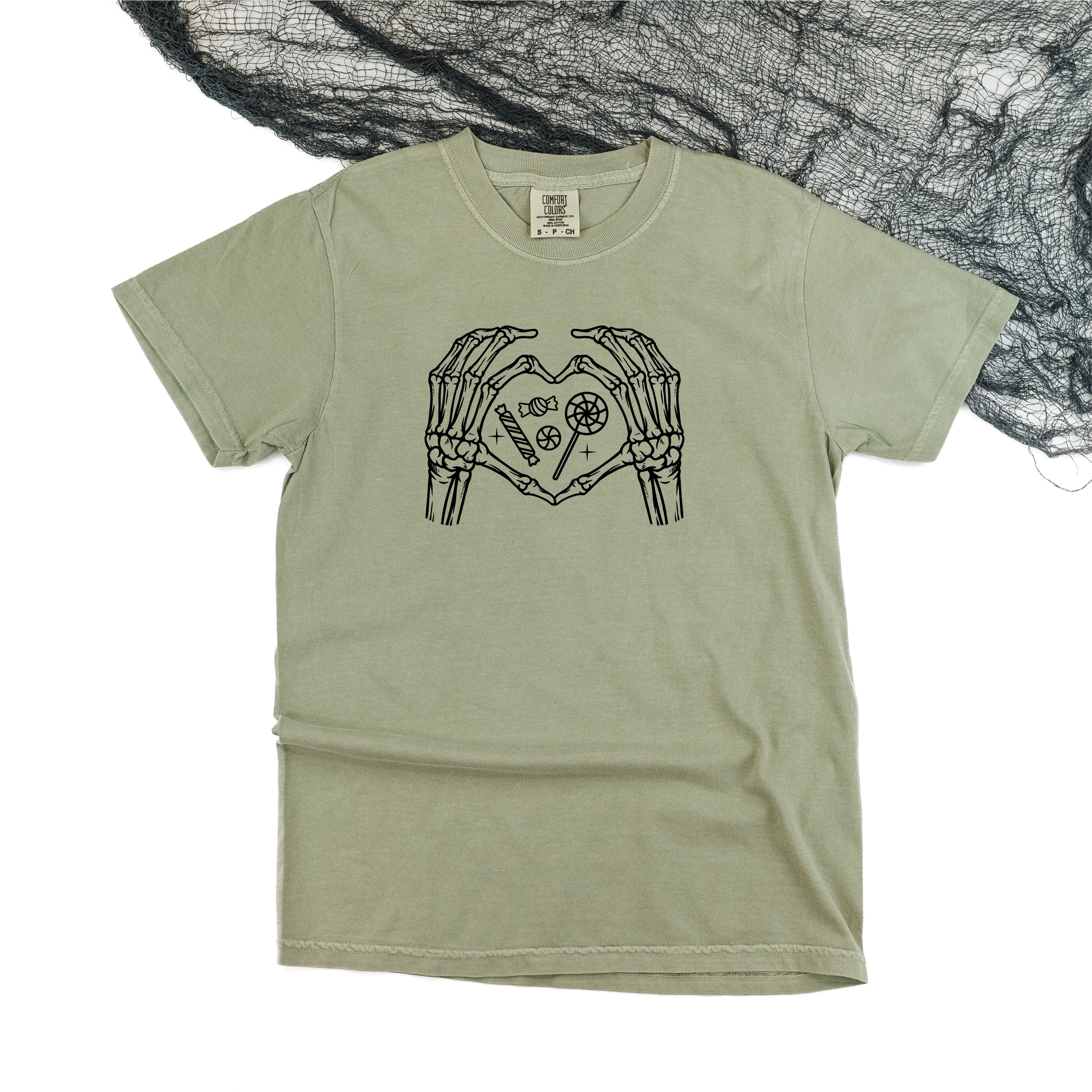 Skeleton Heart Hands - Comfort Colors Tee Little Mama Shirt Shop