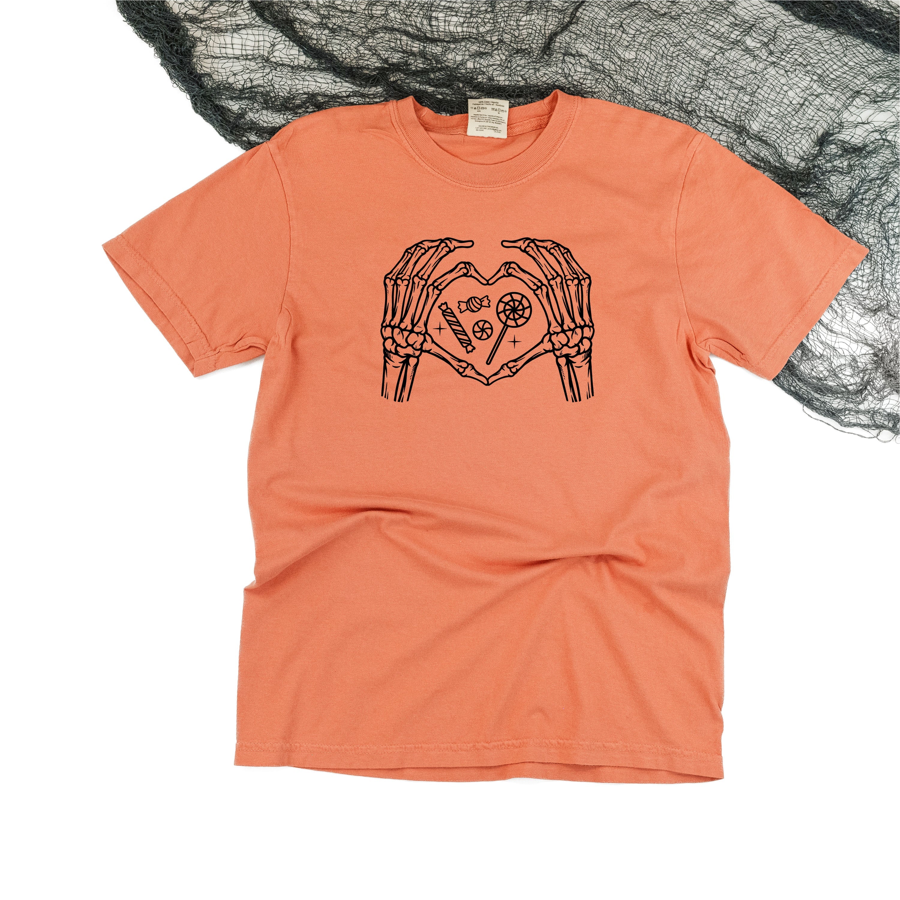 Skeleton Heart Hands - Comfort Colors Tee Little Mama Shirt Shop