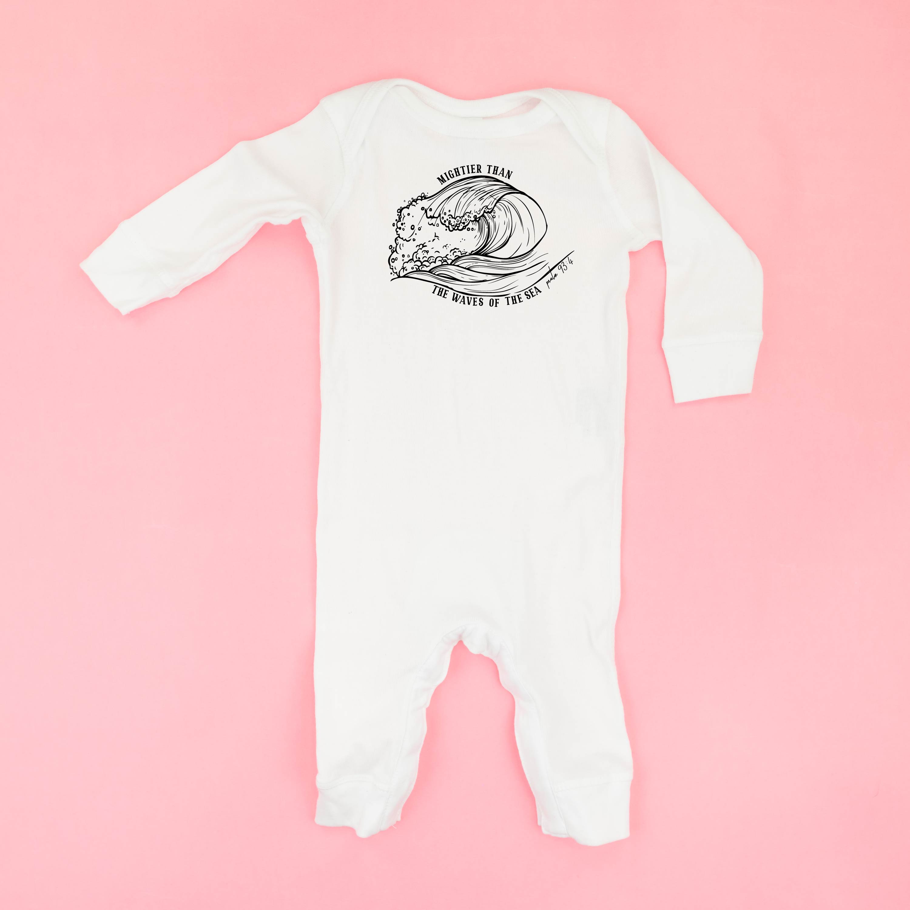 Mightier Than The Waves Of The Sea - Baby Sleeper Little Mama Shirt Shop