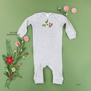 Poinsettia & Winter Flower Cascade (centered & b) - Baby Sleeper Little Mama Shirt Shop