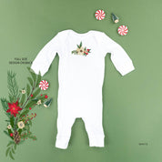 Poinsettia & Winter Flower Cascade (centered & b) - Baby Sleeper Little Mama Shirt Shop