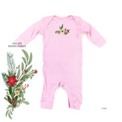 Poinsettia & Winter Flower Cascade (centered & b) - Baby Sleeper Little Mama Shirt Shop