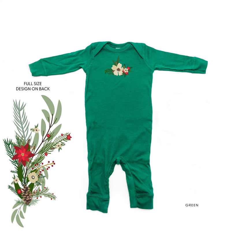 Poinsettia & Winter Flower Cascade (centered & b) - Baby Sleeper