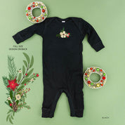 Poinsettia & Winter Flower Cascade (centered & b) - Baby Sleeper Little Mama Shirt Shop