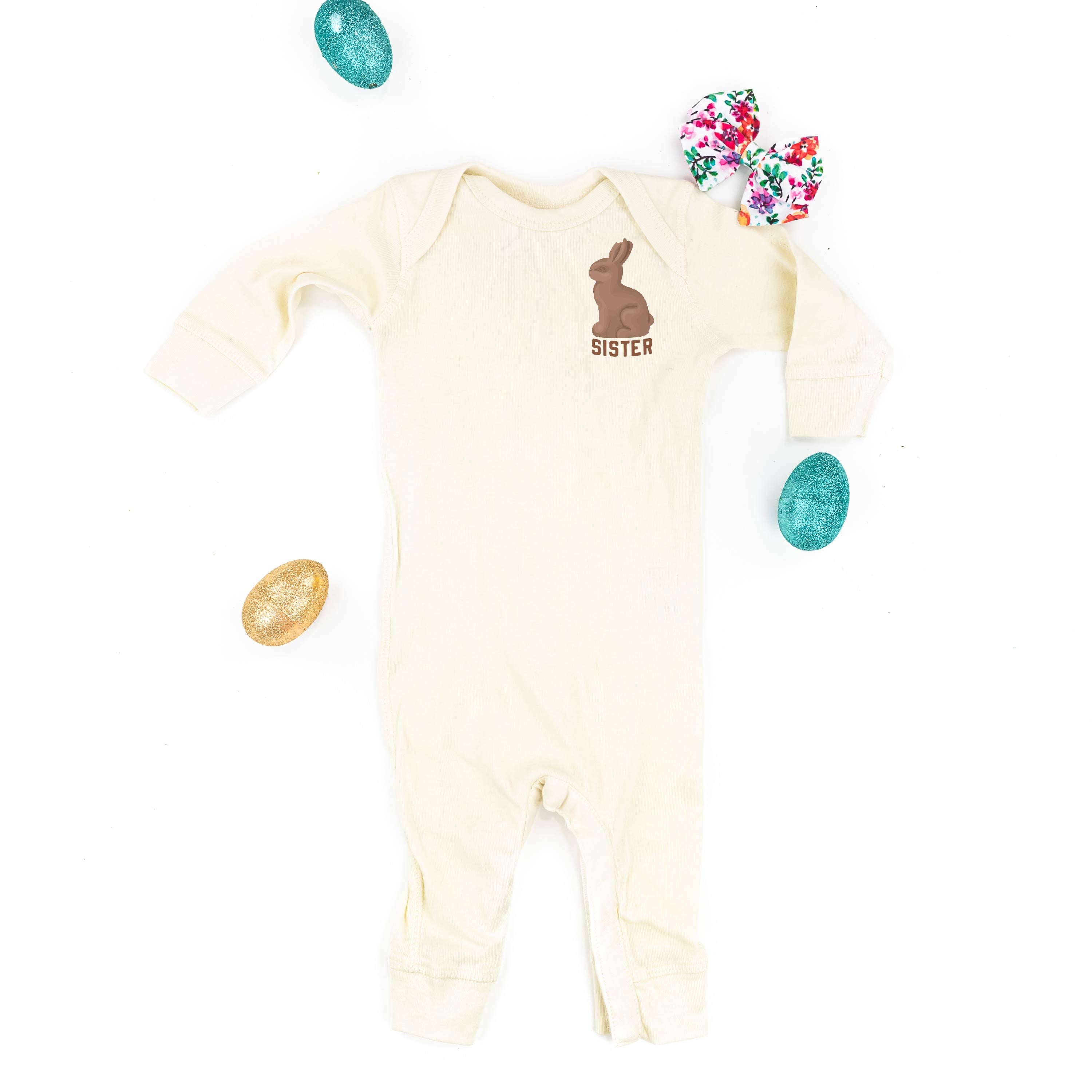 Sister - Chocolate Bunny (pocket) - Baby Sleeper Little Mama Shirt Shop