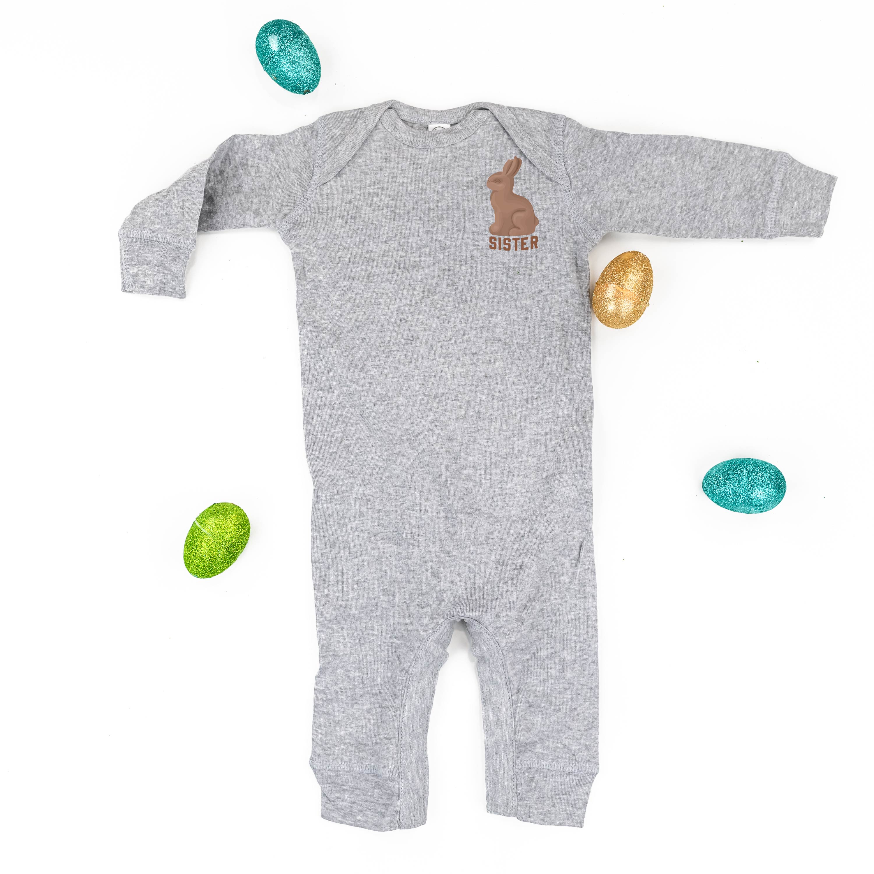 Sister - Chocolate Bunny (pocket) - Baby Sleeper Little Mama Shirt Shop