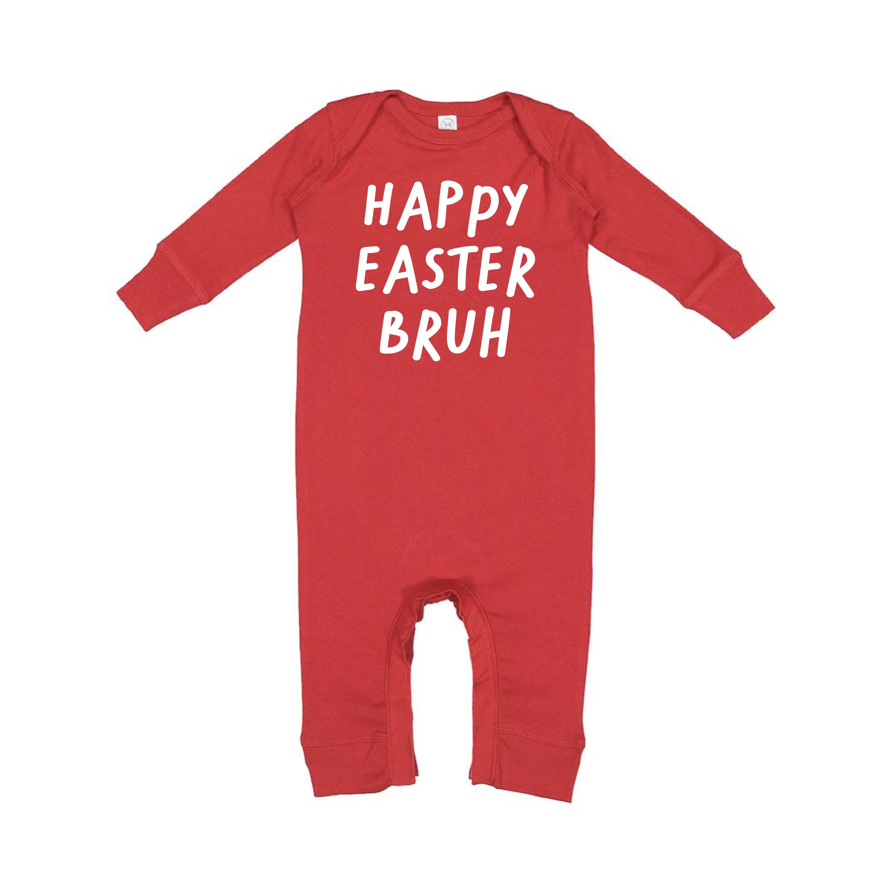 Happy Easter Bruh - Baby Sleeper Little Mama Shirt Shop