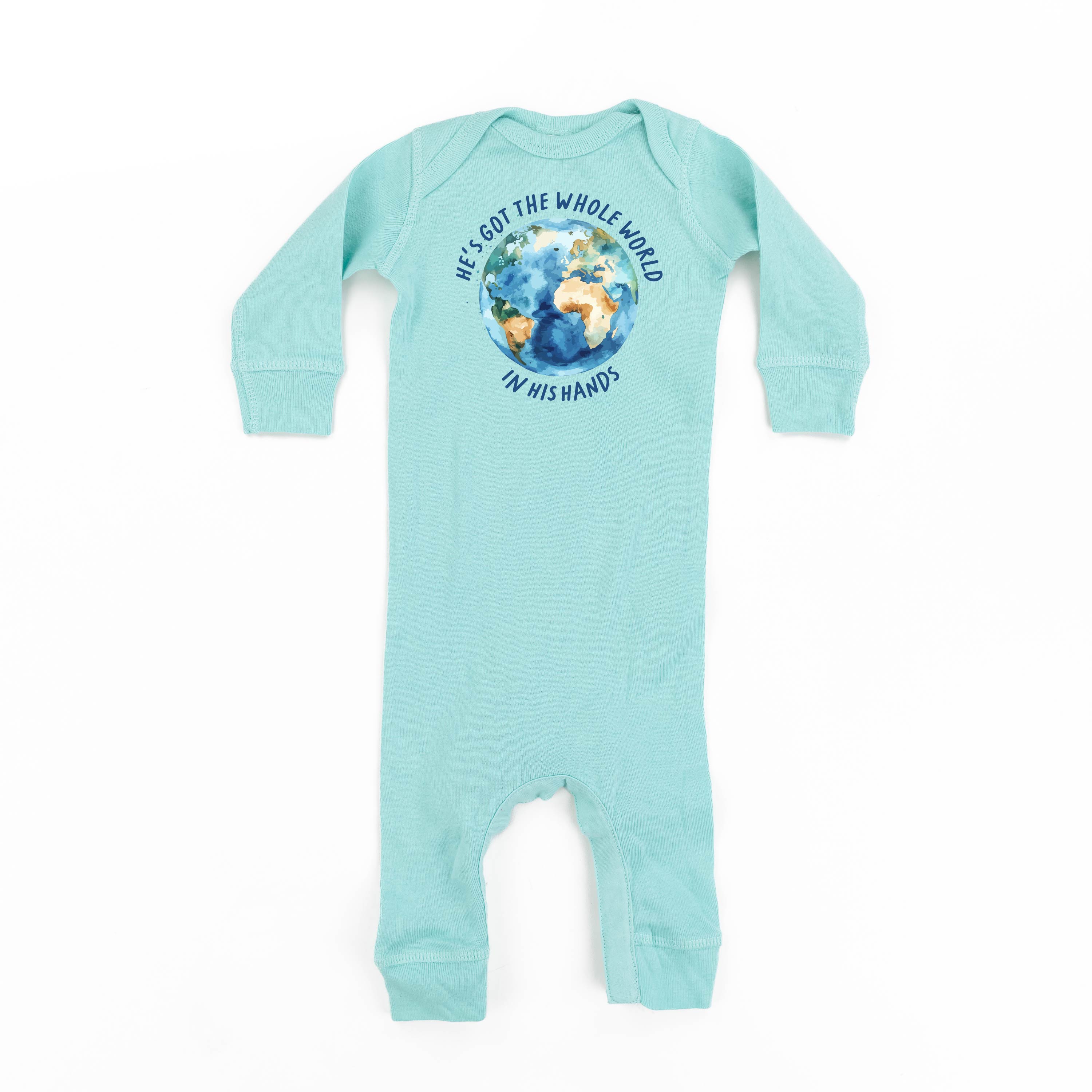 He’s Got The Whole World In His Hands - Baby Sleeper Little Mama Shirt Shop
