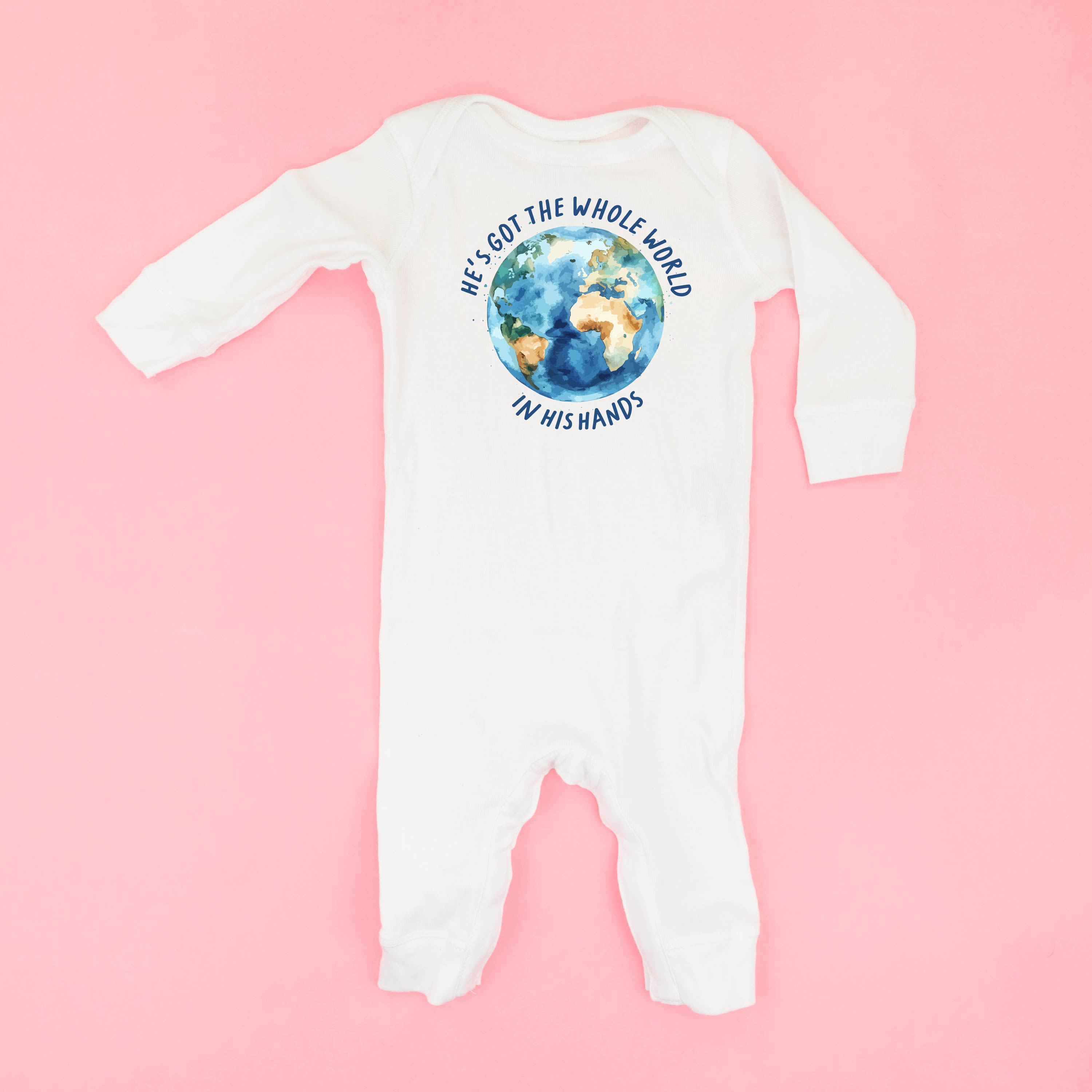 He’s Got The Whole World In His Hands - Baby Sleeper Little Mama Shirt Shop
