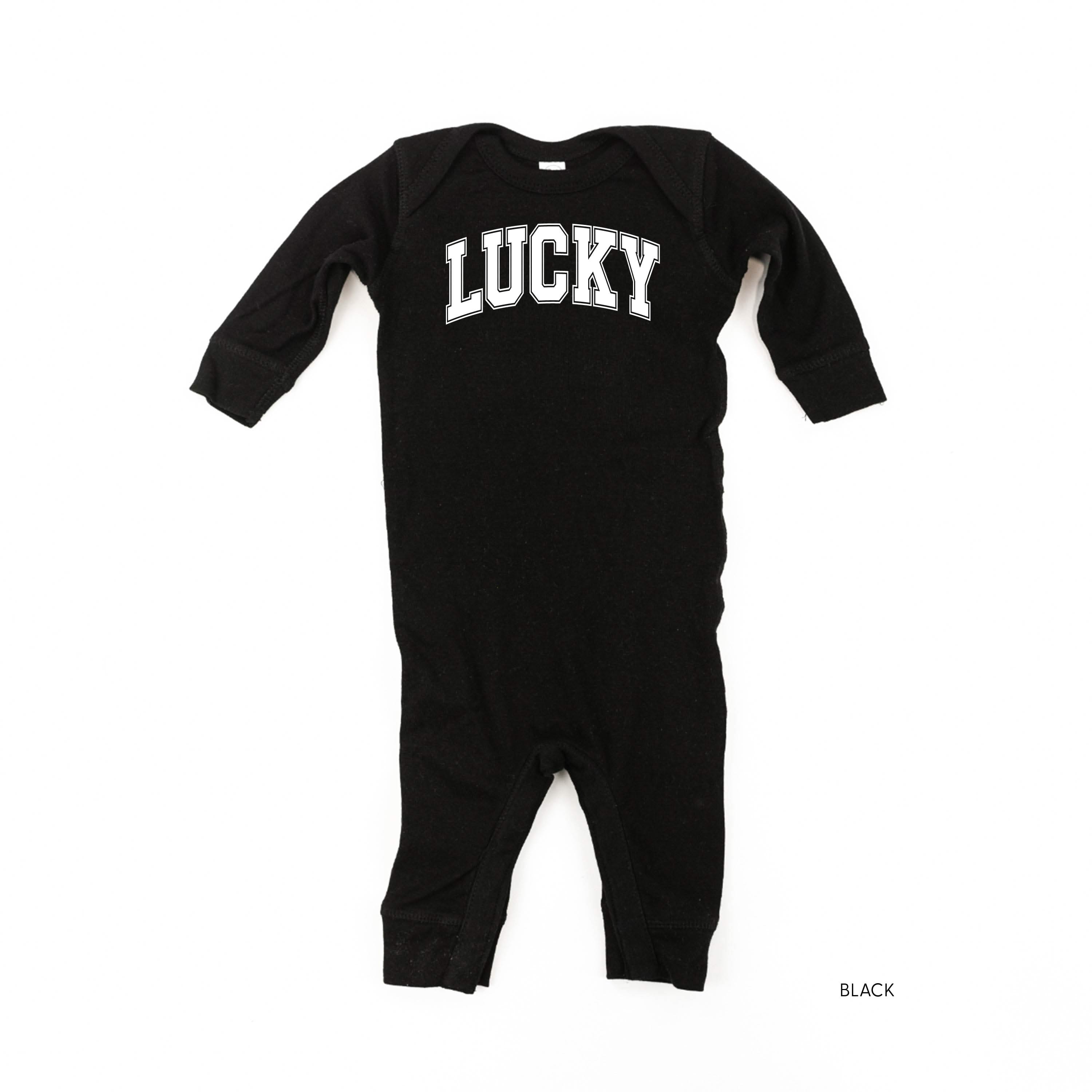 Lucky - Varsity Outline - Baby Sleeper Little Mama Shirt Shop